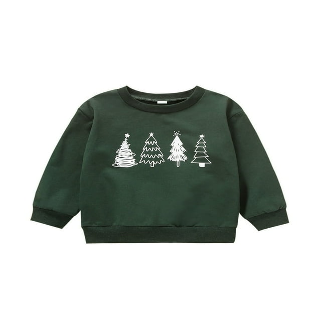 Sweat-Shirt de Noël pour Enfants Imprimé Arbre de Noël Pull