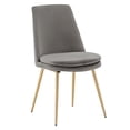 thumbnail image 5 of Weston Home Aurthur Upholstered Dining Chairs, Set of 2, Grey Velvet, Brushed Gold Legs, 5 of 10