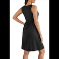 thumbnail image 4 of Vestidos de Verano para Mujer 2025, Informales, Sin Mangas, para Vacaciones en la Playa, Fluidos, Midi, con Bolsillos. Negro L, 4 of 5