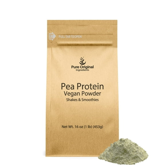 PURE ORIGINAL INGREDIENTS Pea Vegan Protein Powder 1 lb Gluten Free, from Yellow Peas