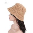 thumbnail image 3 of Gustave Fuzzy Bucket Hat for Women Winter Faux Fur Sherpa Bucket Hats Cloche Soft Warm Plush Fisherman Cap, Khaki, 3 of 9