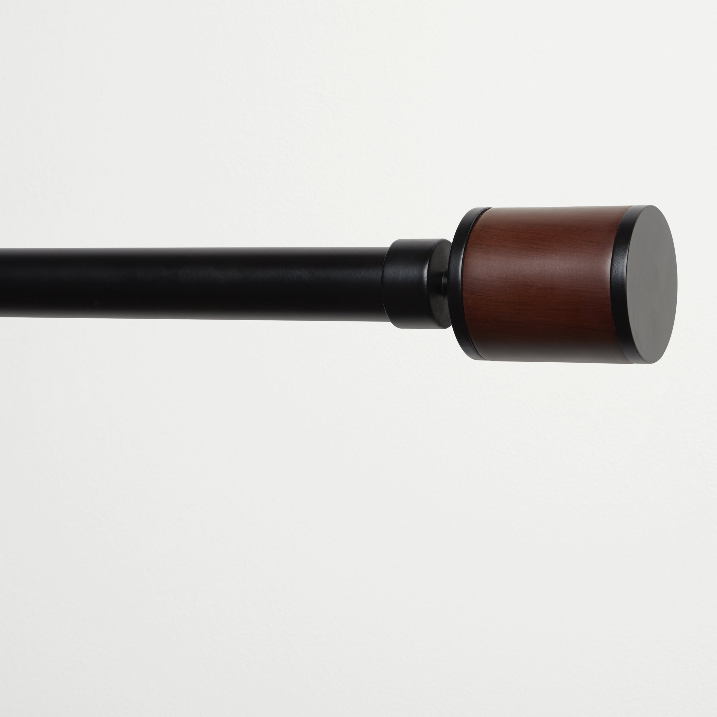 Exclusive Home Rimini 1" Window Curtain Rod and Finial Set, Black, Adjustable 66"-120"