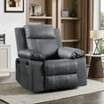 thumbnail image 5 of Muumblus Swivel Rocker Recliner with Heat and Massage, Power Recliner Lounge Chair for Living Room, Gray Faux Leather, 5 of 9