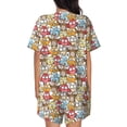 thumbnail image 3 of Lsque Cartoon Owls 1 Women's Short-Sleeved Pajama Set - 2 Piece Soft and Lightweight Sleepwear Set-3X-Large, 3 of 9
