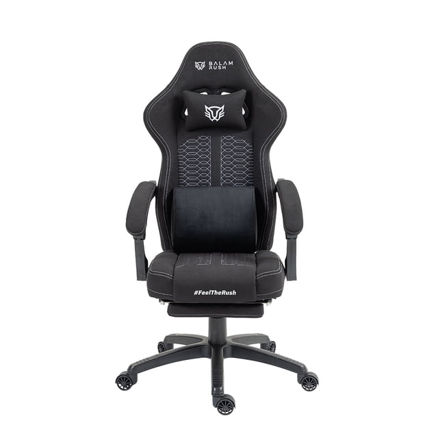 Silla Gamer BALAM RUSH FORCE SUPER Z7 Reclinable 135° 150Kg Reposapies Negro BR-940610