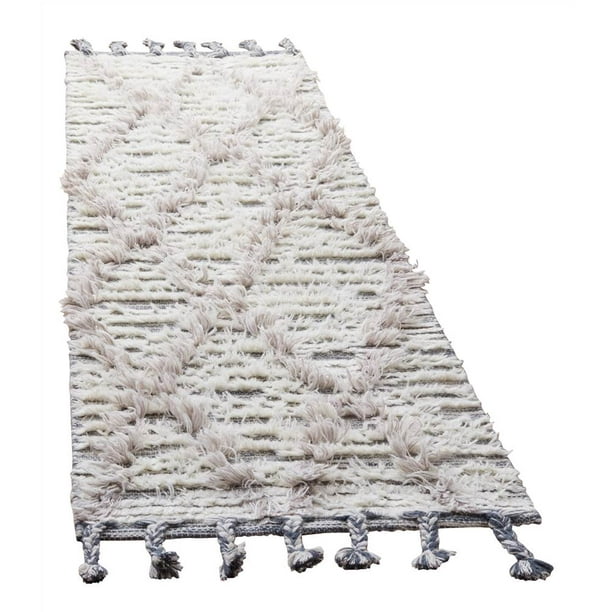 8 ft. Runner Rug in Gray and Ivory