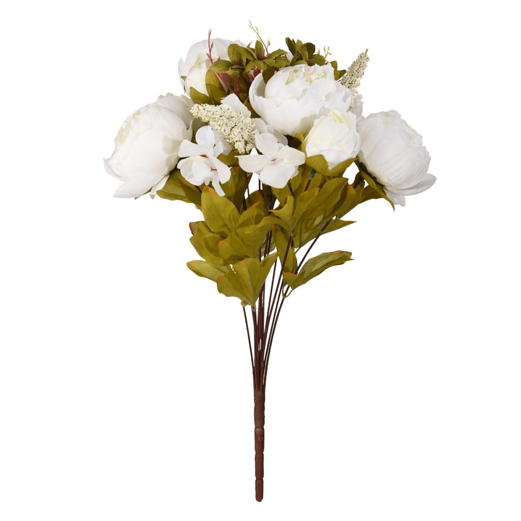 1 Bouquet Vintage Artificial Peony Silk Flowers Bouquet For Decoration