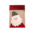 thumbnail image 2 of Christmas Gift Bag, Christmas Pendant, Large Drawstring Cloth Santa Snowman Elks Candy Snack Packaging Bag, Red Khaki Cloth Material 50x34cm, 2 of 7