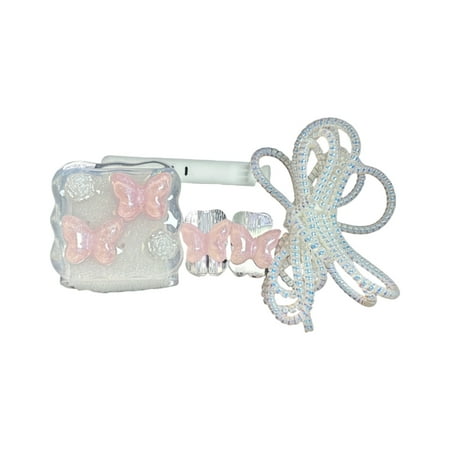 TPU Protector Cable Sleeve Pink Butterfly Design For 20W Charging Adapter Case And Cable Shockproof Cover