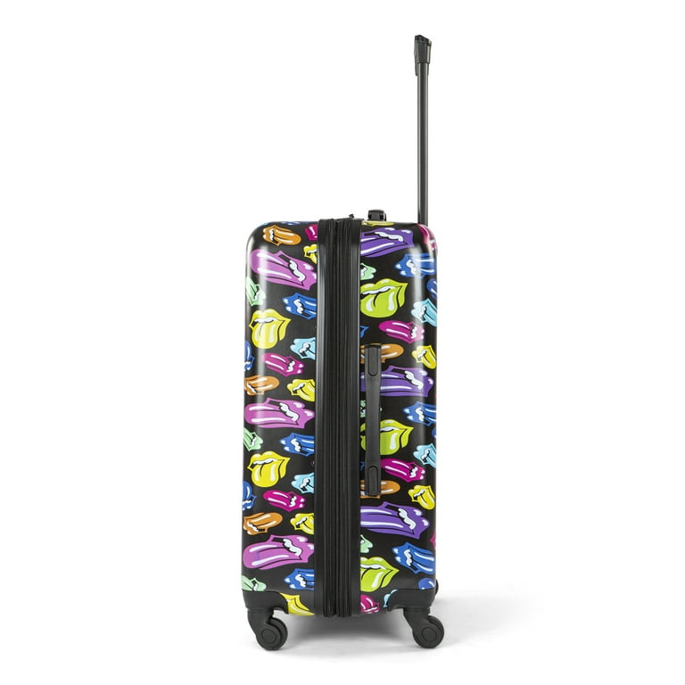 The Rolling Stones - 3 Piece Nested Spinner Suitcase Luggage Set Multi Color, Size: 20,24,28