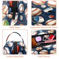 Baseball Prints Microfiber Leather Makeup Bag Pouch Waterproof Travel