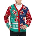thumbnail image 2 of BounceUp Mens Ugly Christmas Sweater Cardigan V Neck Button Front Long Sleeve Knitwear, 2 of 7