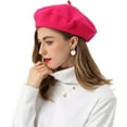 thumbnail image 2 of French Beret-Classic Wool Beret Solid Color Womens Beret Cap Hat, 2 of 7