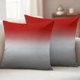 thumbnail image 2 of Red Gray Ombre Outdoor Pillow Covers 16x16 Set of 2, Waterproof Patio Throw Pillowcase Protectors, Modern Gradient Abstract Art Square Decorative Pillow Shams Cushion Covers for Seat Bed Couch Sofa, 2 of 8