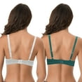 thumbnail image 2 of Curve Muse Women’s Plus Size Add 1 Cup Push Up Underwire Lace Mesh Bra-2PK-TEAL,GREY-34B, 2 of 7