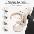 thumbnail image 6 of Gromast Foldable Stroller Cup Holder, 360°Rotatable with Adjustable Clip, Universal Cup Holder for Stroller, Wheelchair, Bike, Walker, Scooter, Tricycle - Khaki, 6 of 10