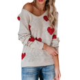 thumbnail image 2 of Tricot pour Femmes Saint-Valentin Doux Confortable Coupe Ample Décontracté Hiver Chaud Col Roulé Haut, 2 of 6