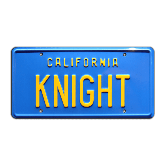 knight rider | michael knight's '82 trans am 'kitt' | knight | metal stamped replica prop license plate
