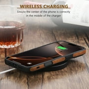 AIOVETEAB Compatible with iPhone 16 Pro Max Case Premium Leather TPU Hybrid Case Cover,Brown
