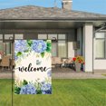 thumbnail image 3 of Amhnf Floral Welcome Garden Flag With Blue Hydrangeas And Butterfly For Home Outdoor Garden Yard Decor 12x18 inch, 3 of 5