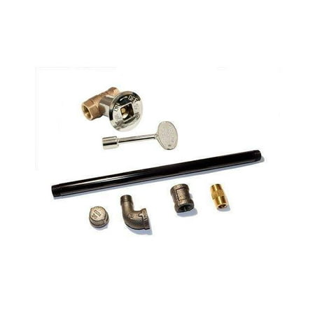 - HPC Straight Black Steel Gas Log Lighter Chrome Valve Kit, 17