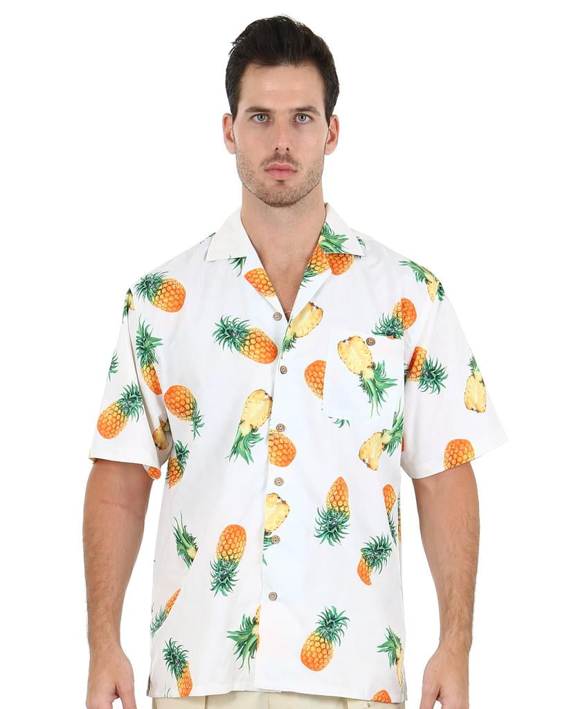 Uzzi Mens Hawaiian Shirt Casual Button 