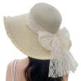 thumbnail image 5 of SikaFu New Sweet Bow, Sunbat Hat Woman Fashion Temperament Big Hat, Brim, Sun Hat Outdoor Sunscreen Hat, 5 of 9