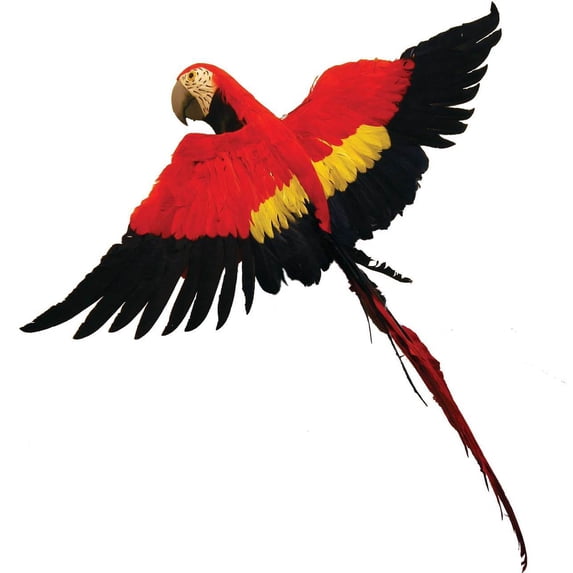 1 Pc, 32 Inch Artificial Flying Macaw Parrot With Wired Feet Perfect For Tropical Themes Jimmy Buffett Fans/Tropical Decorations