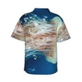 thumbnail image 3 of Haiem White Jellyfish Dansing in the Ocean Printed Hawaiian Shirt for Men - Men’s Casual Beach Summer Shirts - Stretch Fabric with Modern Fit-3X-Large, 3 of 9