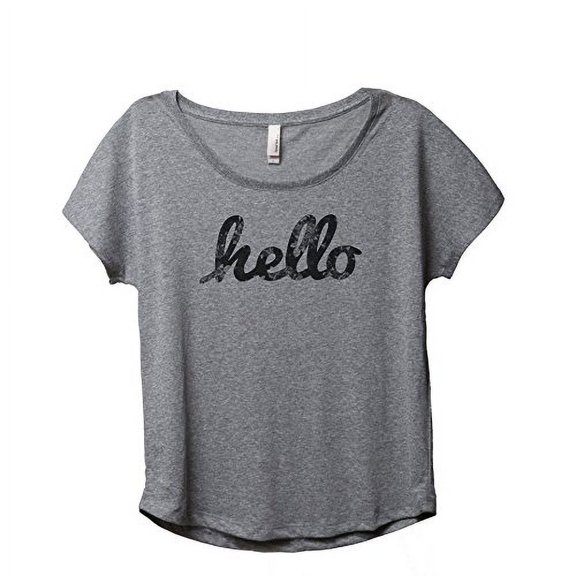 Thread Tank Hello Floral Womens Slouchy Shirt Tee Heather Grey 2XL
