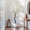 thumbnail image 3 of 6FT White Faux Cherry Blossoms Tree, Artificial Cherry Tree for Home Decor, 3 of 8