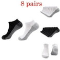 thumbnail image 3 of Xfvqtps 8 Pairs Mens Running Socks Short Tube Low Cut Color Blocking Thickened Comfortable Breathable Elastic Soft Premium Sports Ankle Socks Black, 3 of 4
