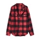 thumbnail image 4 of Puntoco Chaqueta de lana con botones a cuadros rojos cálidos de felpa de invierno para mujer Liquidación superior Puntoco Puntoco-1992, 4 of 9