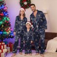 thumbnail image 6 of NOLDARES Family Christmas Pajamas Matching Sets Button Down Xmas Pjs Sets Holiday Sleepwear Long Sleeve Nightwear,A510-Navy, 6 of 9