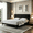 Black, variant on Gewnee King Size Platform Bed Frame with Upholstered Velvet Headboard,Wood Slats Support,Easy Assembly,No Box Spring Needed,Black