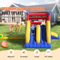 thumbnail image 2 of KFFKFF Air-filled Jumping Castle, Superior Outdoor Trampoline Playhouse, Bouncing Structure with Air Pump, Slide, and Carry Pouch, Domestic Garden Jumping Palace, Dimensions 183x102x92 inch, 2 of 9