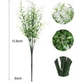 thumbnail image 2 of Morttic 8 Bundles Artificial Lavender Outdoor Plants UV Resistant Fake Flowers No Fade Plastic Greenery Plants Decor for Front Porch Planters Decoration（White）, 2 of 6