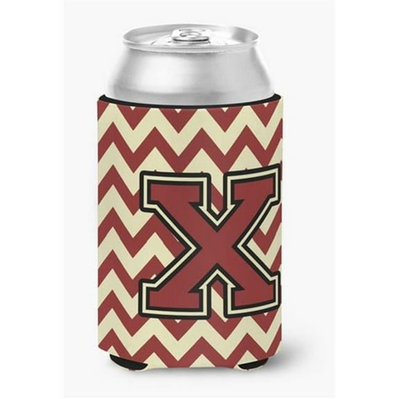 Letter K Chevron Maroon & Gold Can or Bottle Hugger