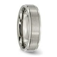 thumbnail image 4 of Chisel Titanium Brushed Center 6mm Ridged Edge Band, 4 of 7