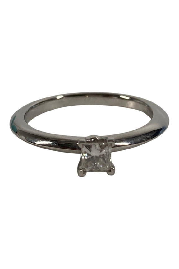 Pre-Owned TIFFANY&Co. Tiffany & Co. D0.19ct Diamond Princess Cut Platinum Ring/Jewelry Pt950...