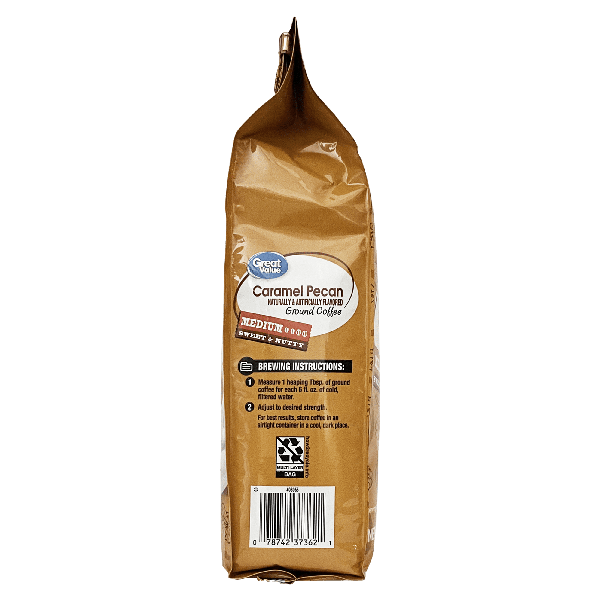 (6 pack) Great Value Caramel Pecan Ground Coffee, 12 oz