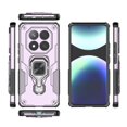 thumbnail image 4 of For Xiaomi Redmi Note 14 Pro 5G Case Rotatable Ring Kickstand PC + TPU Shockproof Phone Cover - Gree, 4 of 5