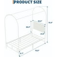 thumbnail image 2 of Twin Canopy Bed Frame with Upholstered Headboard, Metal Platform Bed Frame with Strong Slats Support & Underbed Storage Space, Noise Free Mattress Foundation, No Box Spring Needed, White, 2 of 9