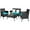 Turquoise, variant on Costway 4PCS Patio Rattan Furniture Set Cushioned Sofa Coffee Table Backyard Turquoise
