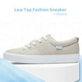 thumbnail image 3 of Obtaom Women Canvas Fashion Sneakers Lace up Play Canvas  Shoes Low Top washed Canvas Flat for lady（Beige,US10）, 3 of 9