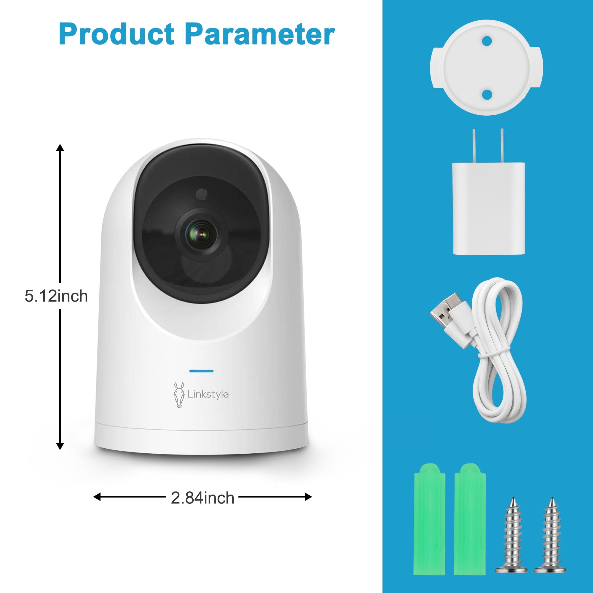 Mira II 2K Indoor Security Camera By LINKSTYLE — Baby, Pet & Home Smart Surveillance Monitor, AI Motion, 2-Way Audio, Night Vision (NO SUBSCRIPTION REQUIRED)