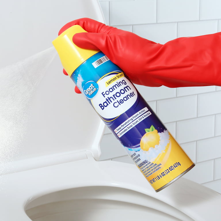 Great Value Lemon Scent Foaming Bathroom Cleaner, 22 oz 