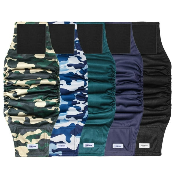 Pañales para perros VUNCESSIN, reutilizables, para hombres, bandas para ombligo lavables, talla M