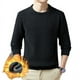 thumbnail image 3 of Suéter de invierno con forro polar para hombre, cuello redondo, suéter de punto de moda informal, parte inferior engrosada para hombre, 3 of 5