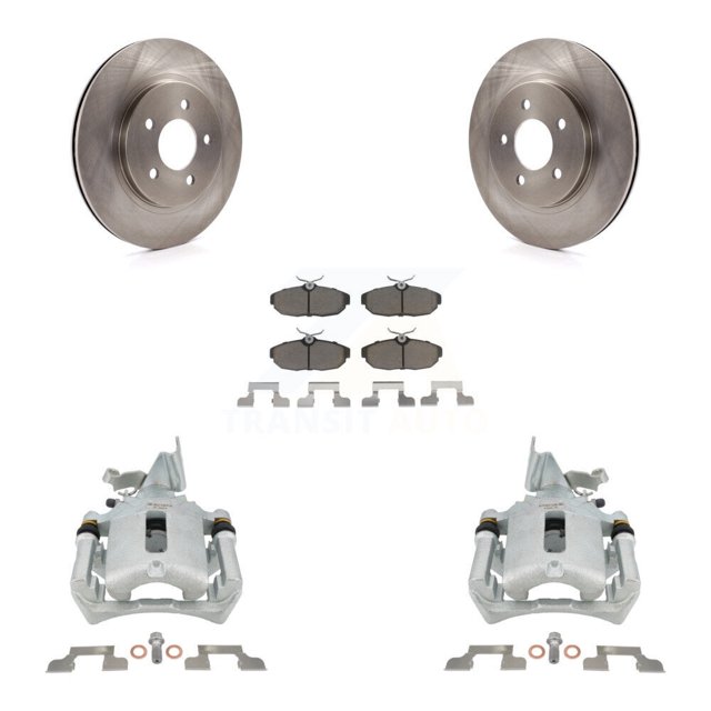 CMX Rear Disc Brake Caliper Rotors and Ceramic Pads Kit for Car Ford Mustang KC8-100619C